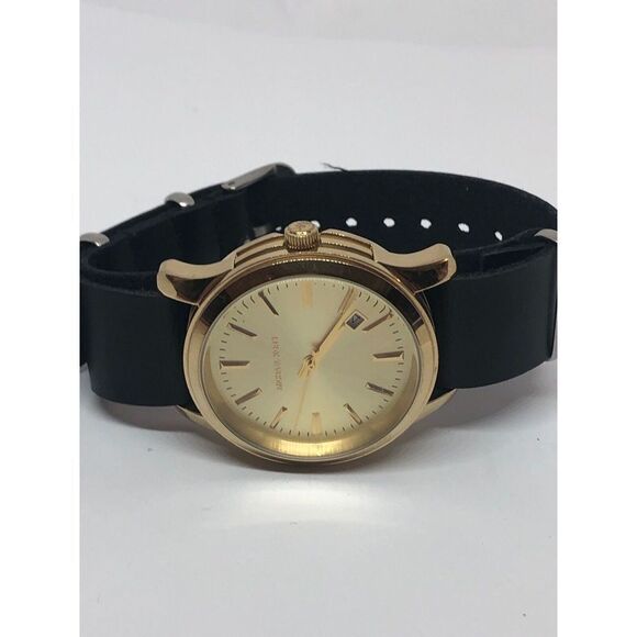 Michael Kors MK5160 Womens Black Leather Analog Dial Watch  Michael Kors MK5160 Womens Black Leather Analog Dial Watch With Custom Band DV97